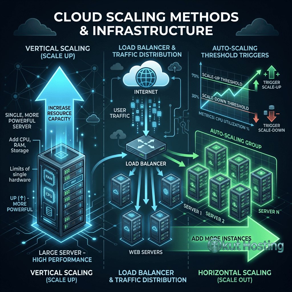 Cloud Server Scaling - Vertical and Horizontal Expansion Methods - Featured Image